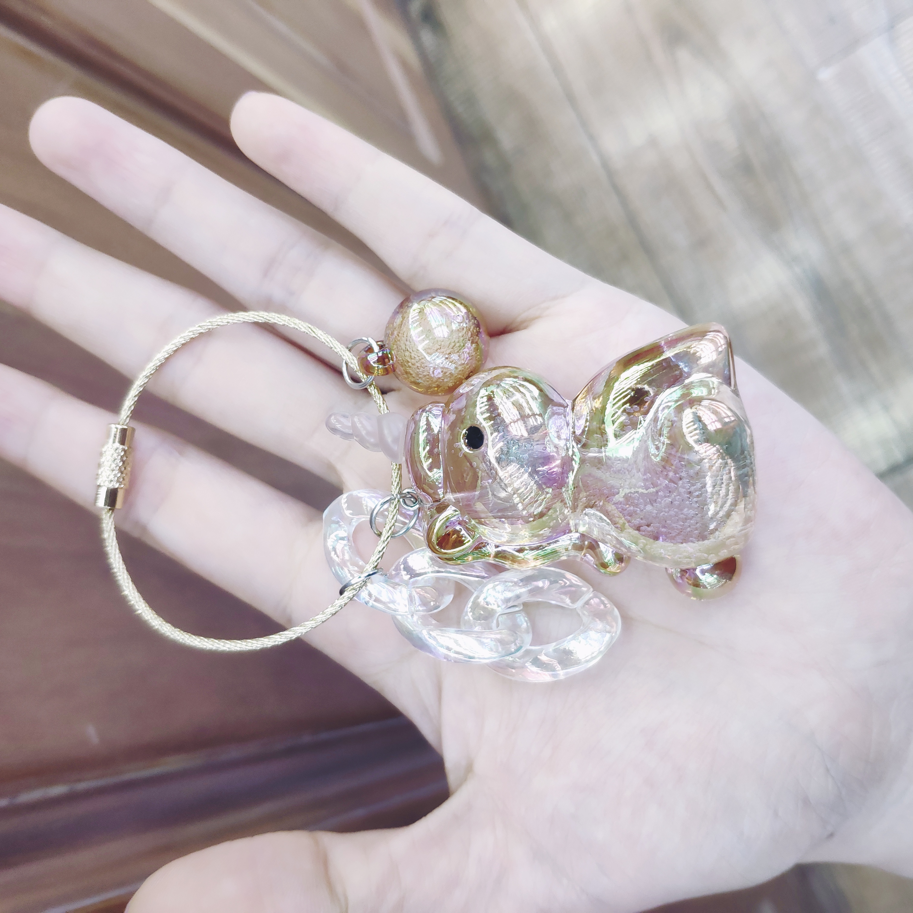 Aizhu jewelry, colorful transparent bubble little unicorn acrylic pendant accessories, clothing accessories detail image 5