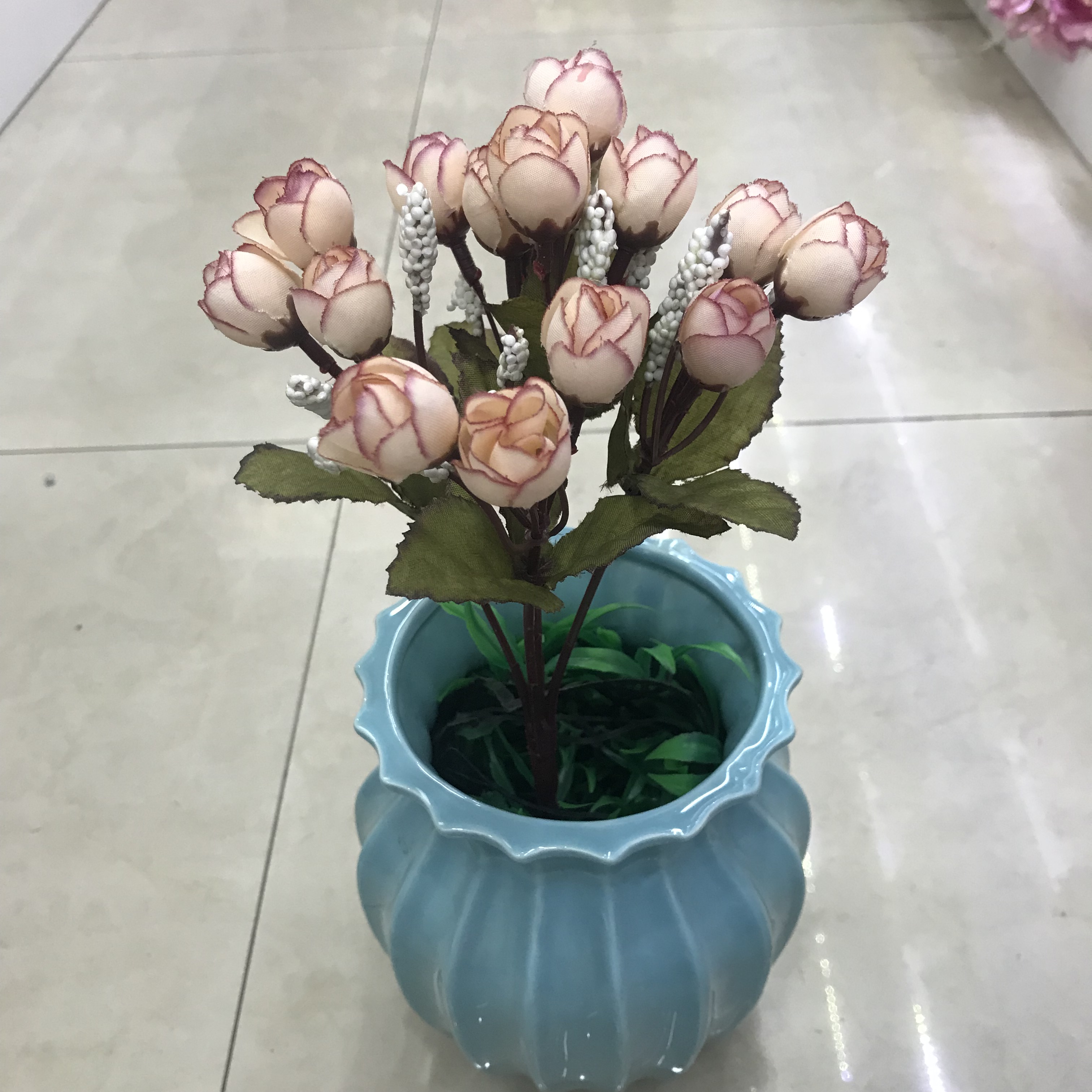 Living room artificial flower and artificial flower tea, bedroom decoration, venue arrangement, autumn 5-pronged 15-head star bud wholesale detail image 3