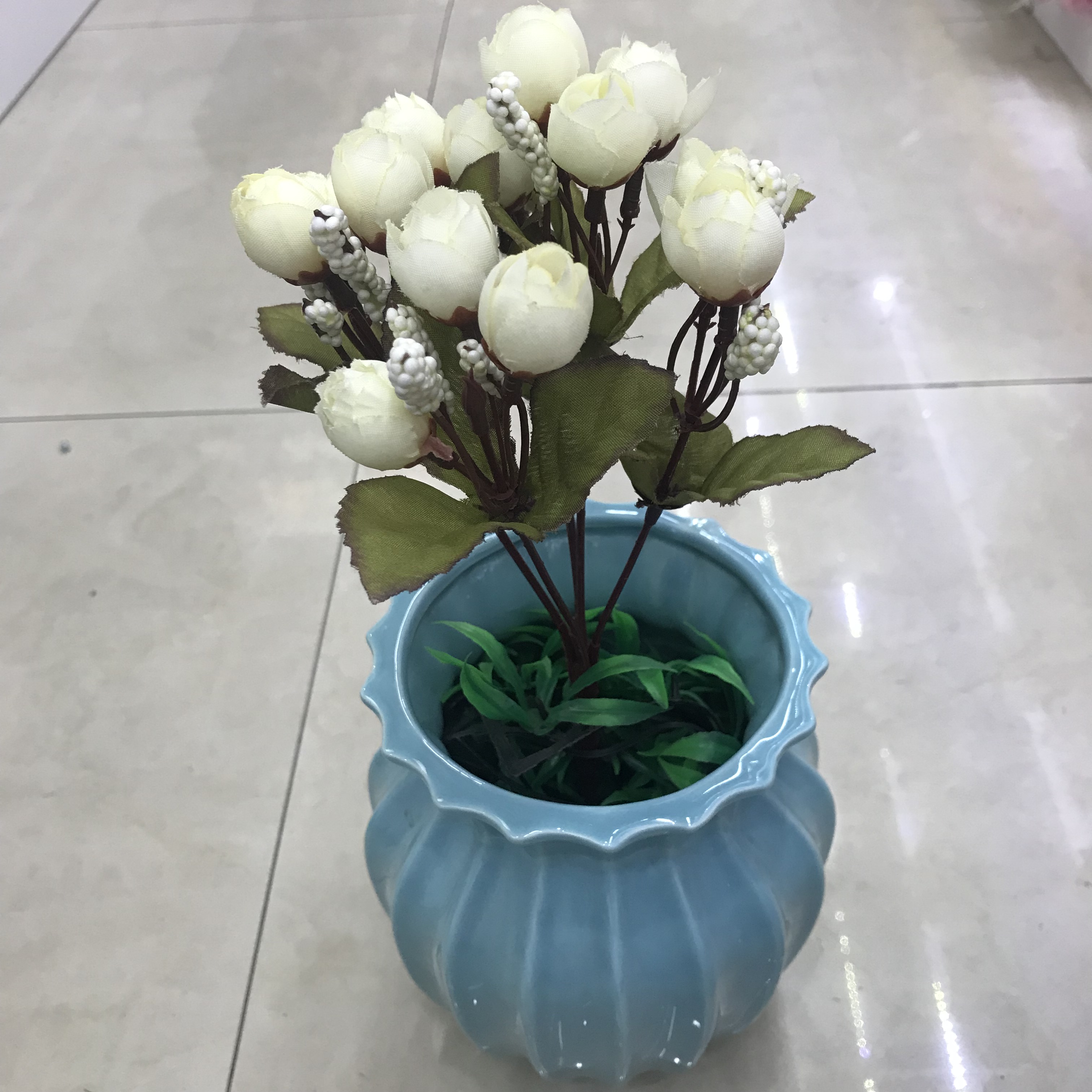 Living room artificial flower and artificial flower tea, bedroom decoration, venue arrangement, autumn 5-pronged 15-head star bud wholesale detail image 8