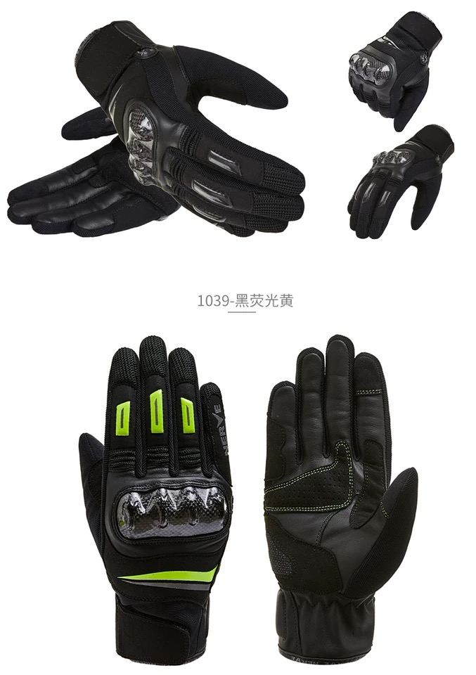 NERVE涅夫夏季碳纤维摩托车手套男四季机车骑士骑行防水防摔冬季详情图12