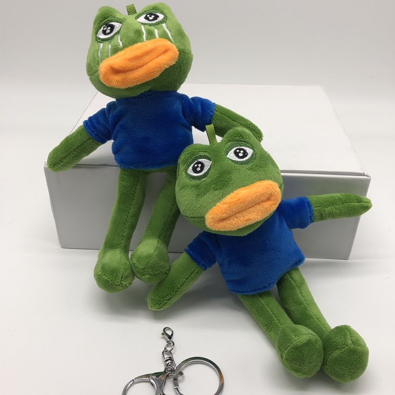 Sad frog tears frog plush toy doll key chain bag accessories pendant grab machine doll supply
