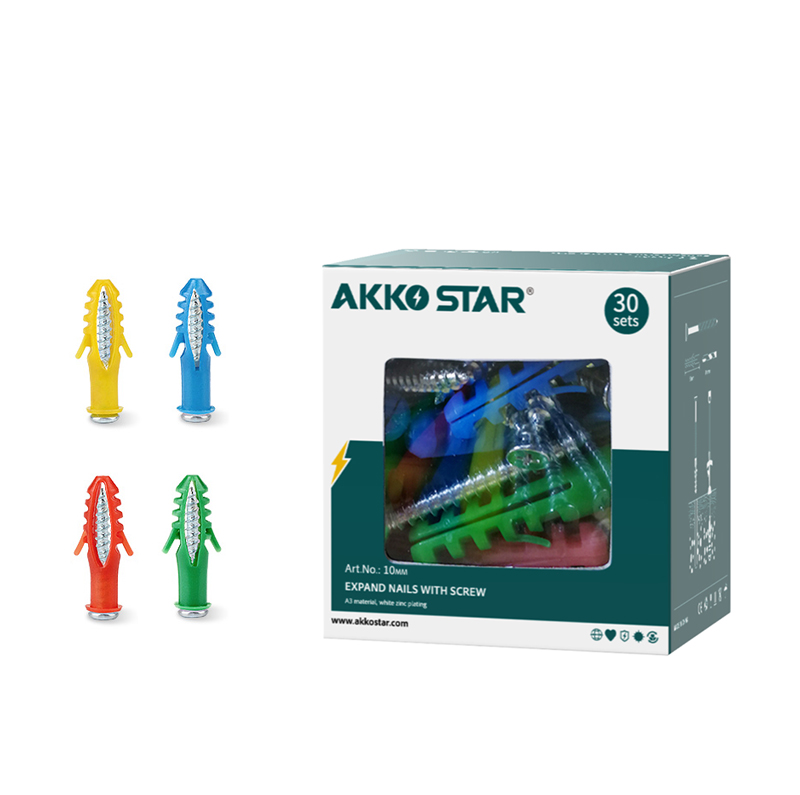 AKKOSTAR red, yellow, green and blue four-color mixed 8mm, 10mm and 12mm plastic expansion tubes Specification image
