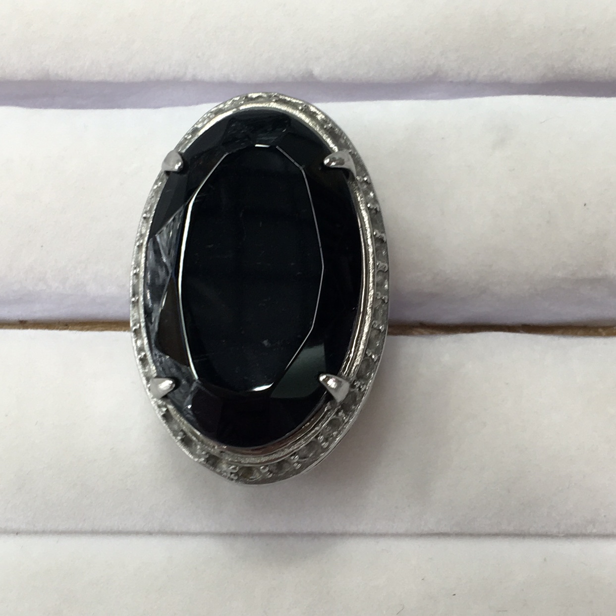 Stainless steel obsidian heavy industry ring