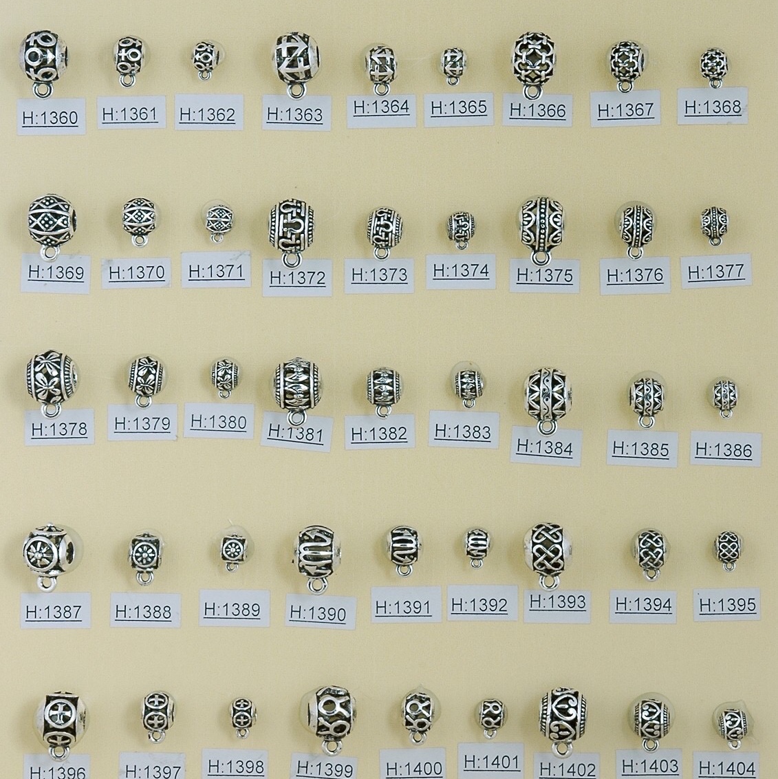 Aleación de plata tibetana tufos accesorios de ornamentos vacíos