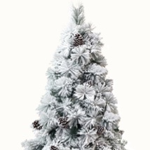 15cm松针植绒加沾白大松果