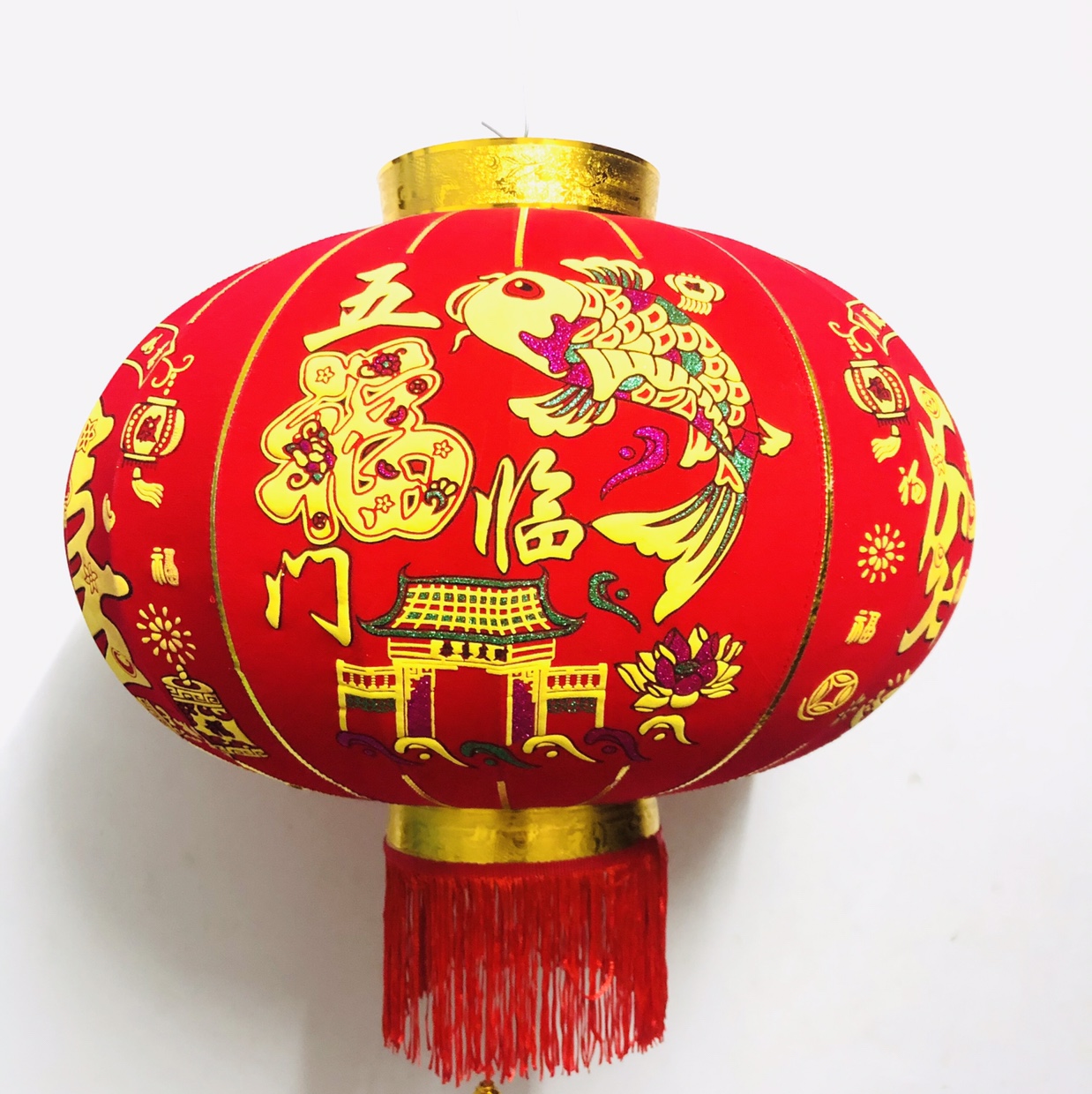 80＃绒布金粉和发法灯笼
