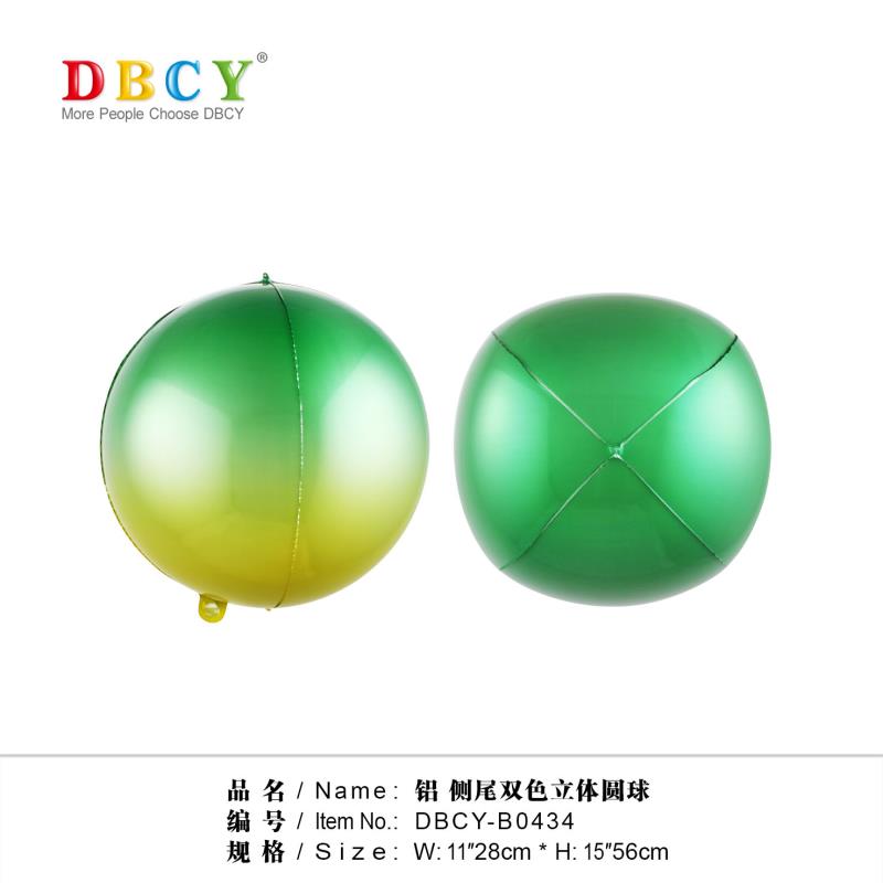 Wholesale of side-tail two-color three-dimensional spherical aluminum film balloons from the manufacturer Item Picture