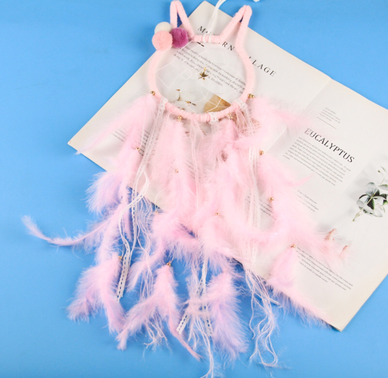 Long-eared rabbit dreamcatcher details Picture
