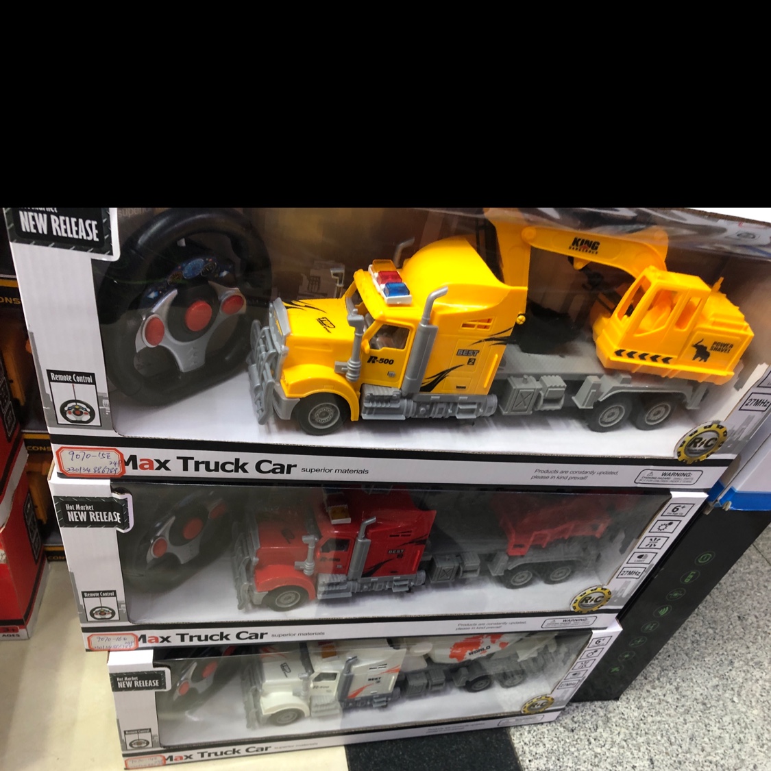 The video game car is a yellow truck