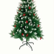 高档尖头喷白加红果圣诞树产品图