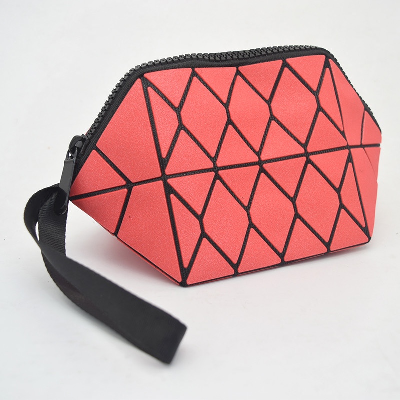The popular magic shell bag in supermarkets, customizable LOGO geometric makeup bag, PU candy-colored handbag Specification image