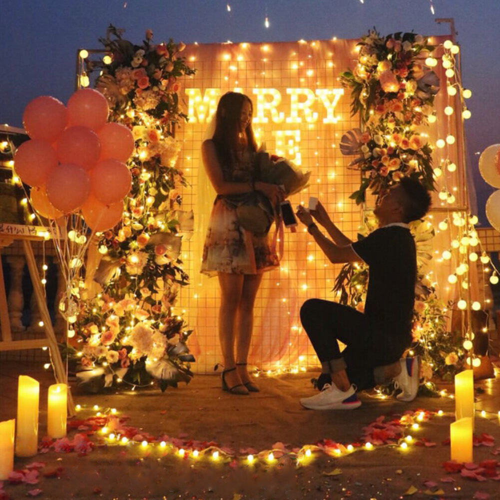 Ins-style photo letter light with 26 English letters LED number shapes, wedding proposal night party props detail image 1