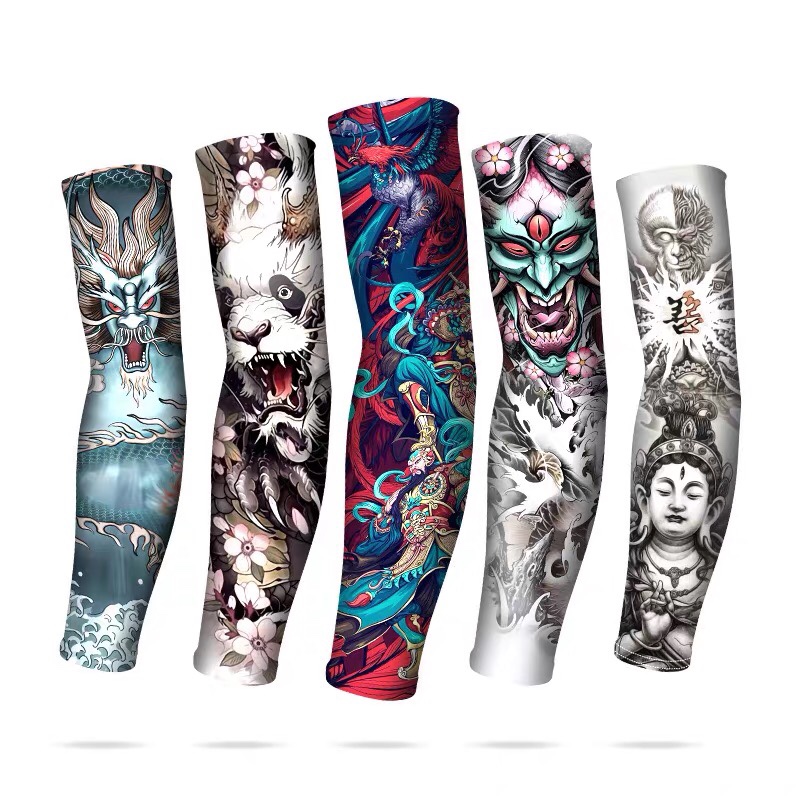 Ice Silk Body Sleeve Flower Arm Seamless Arm Guard Men's And Women's Hand Sleeve Summer Sleeve Ice Sleeve Sun Protection Sleeve Arm Cover