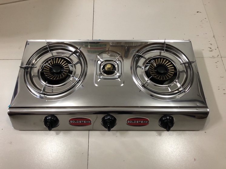 Table thickened stainless steel panel rotary burner three-burner gas stove thumbnail