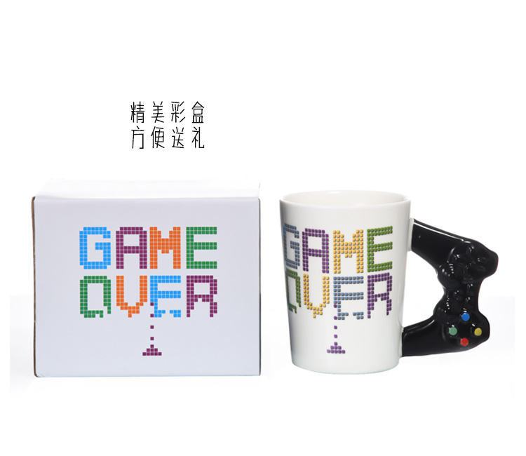 新款游戏手柄陶瓷杯 GAME OVER游戏机手柄马克子 创意游戏骨瓷杯详情图9