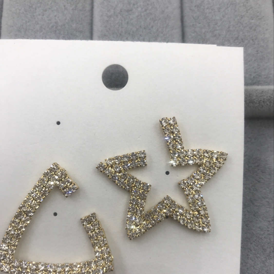 Water diamond silver needle anti-allergy needle earrings