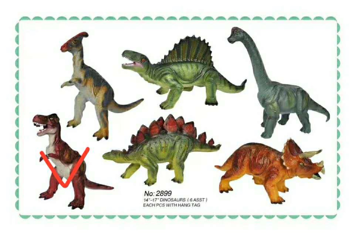 塑胶恐龙中号6款产品图