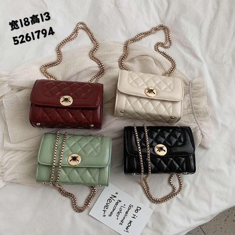 女包新款2020朝绣线网红链条斜挎流行包