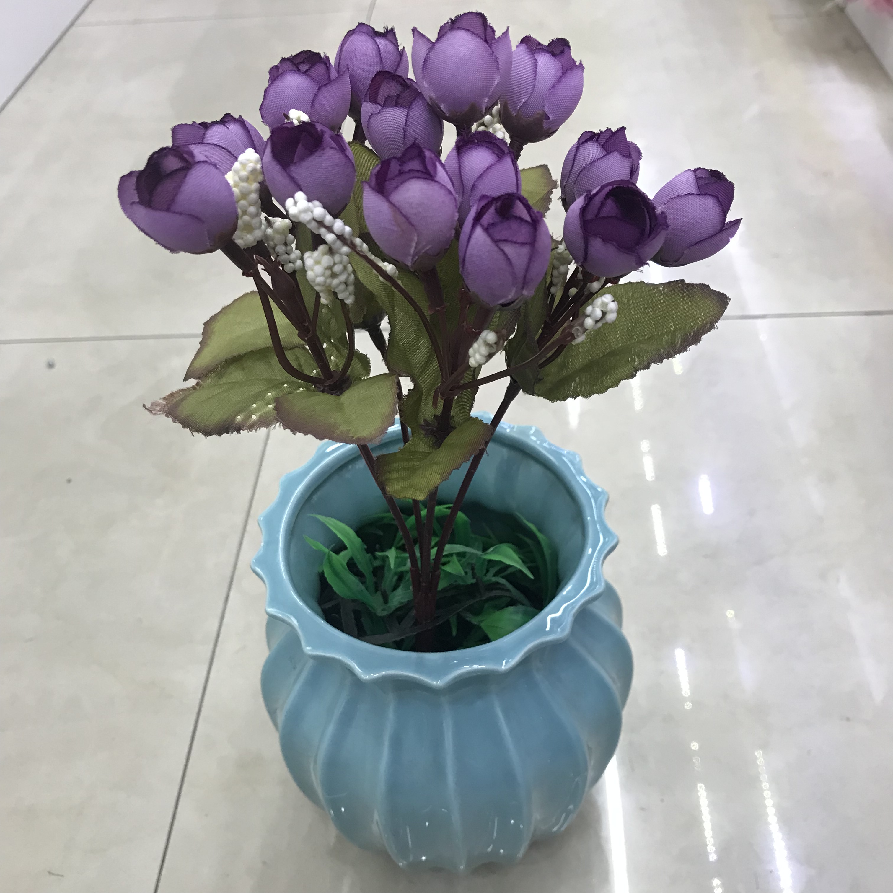 Living room artificial flower and artificial flower tea, bedroom decoration, venue arrangement, autumn 5-pronged 15-head star bud wholesale detail image 9