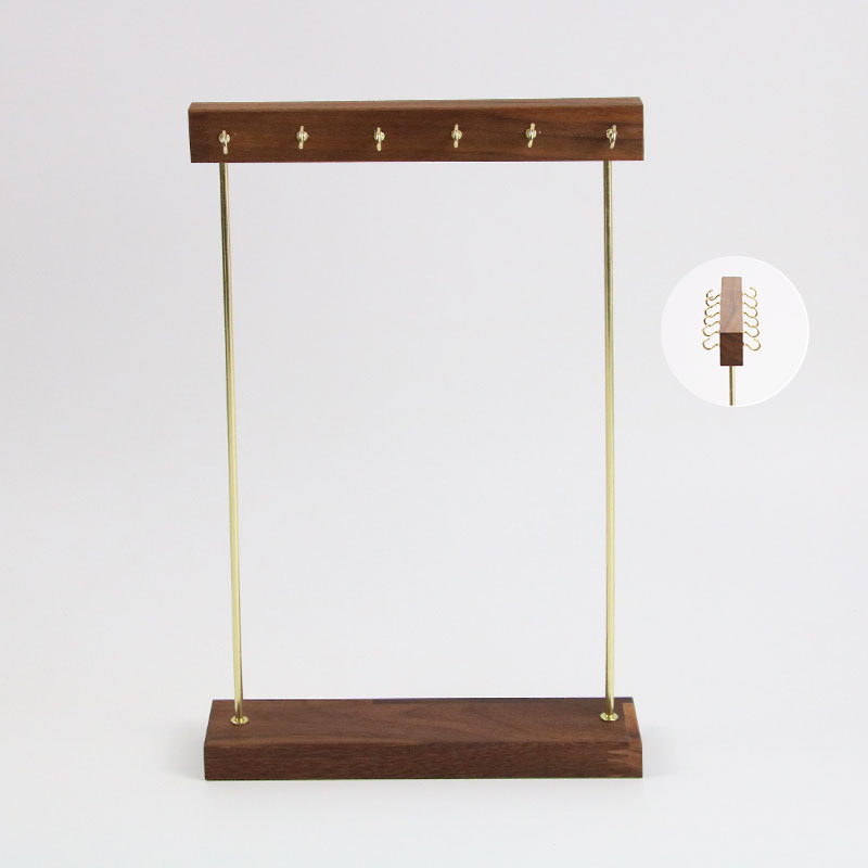 Walnut double-sided hook necklace bracelet holder thumbnail