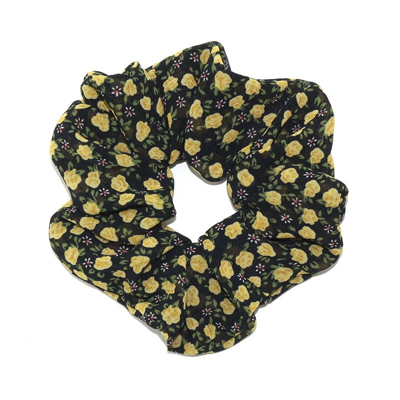 New Japanese and Korean version fabric large intestine hair tie hair tie chiffon floral large intestine hair tie women's hair accessory Specification image