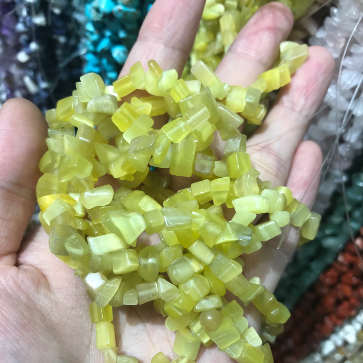 Natural stone lemon jade
