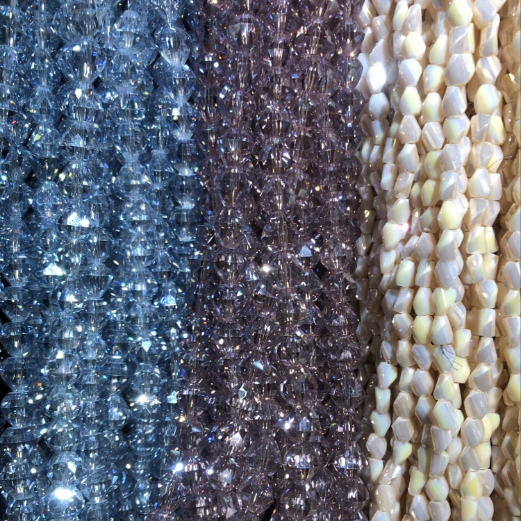 10mm陀螺珠水粉镀浅蓝灰