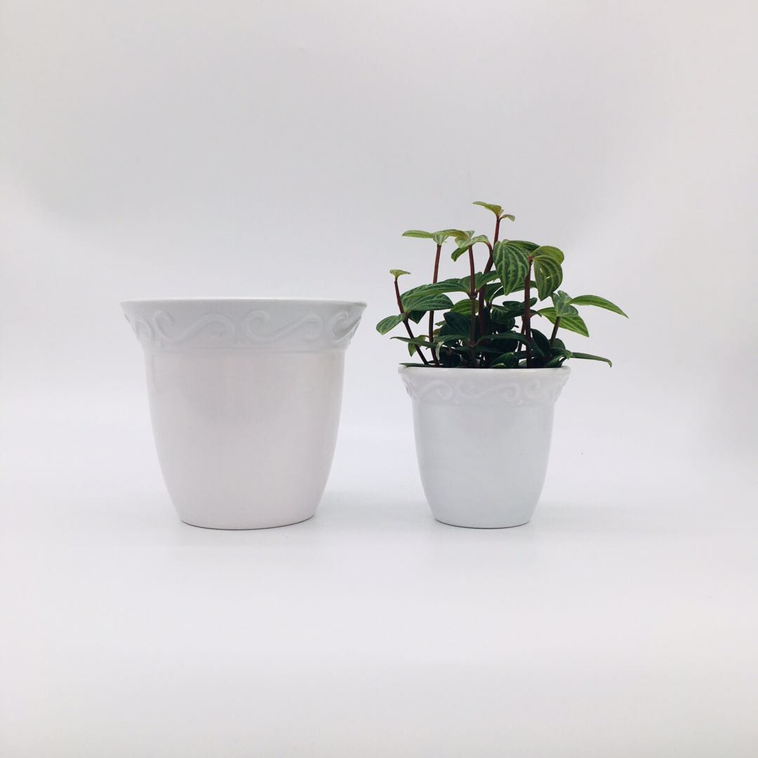 工厂直销塑料花盆Y41 密胺花盆 塑料花盆 仿瓷花盆详情图1
