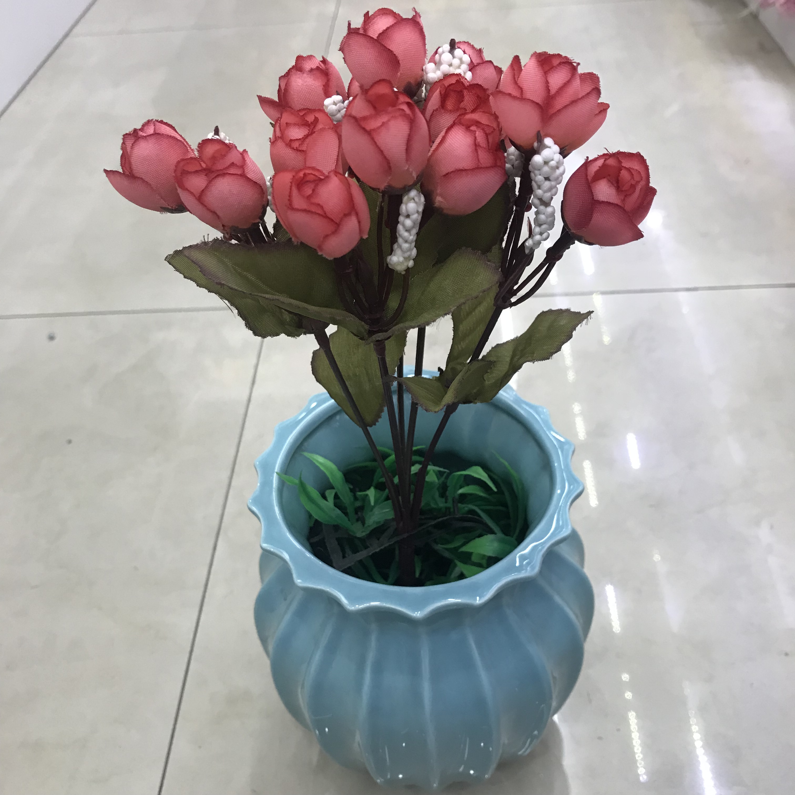 Living room artificial flower and artificial flower tea, bedroom decoration, venue arrangement, autumn 5-pronged 15-head star bud wholesale detail image 5