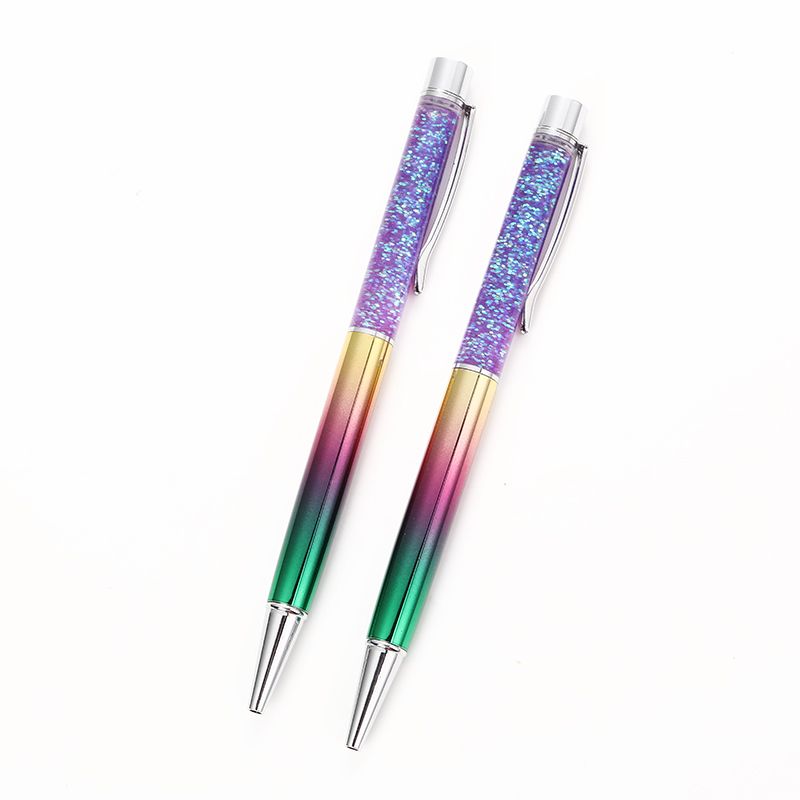 Cross-border new creative metal pen crystal pen multi-color rotating ball point pen custom logo thumbnail
