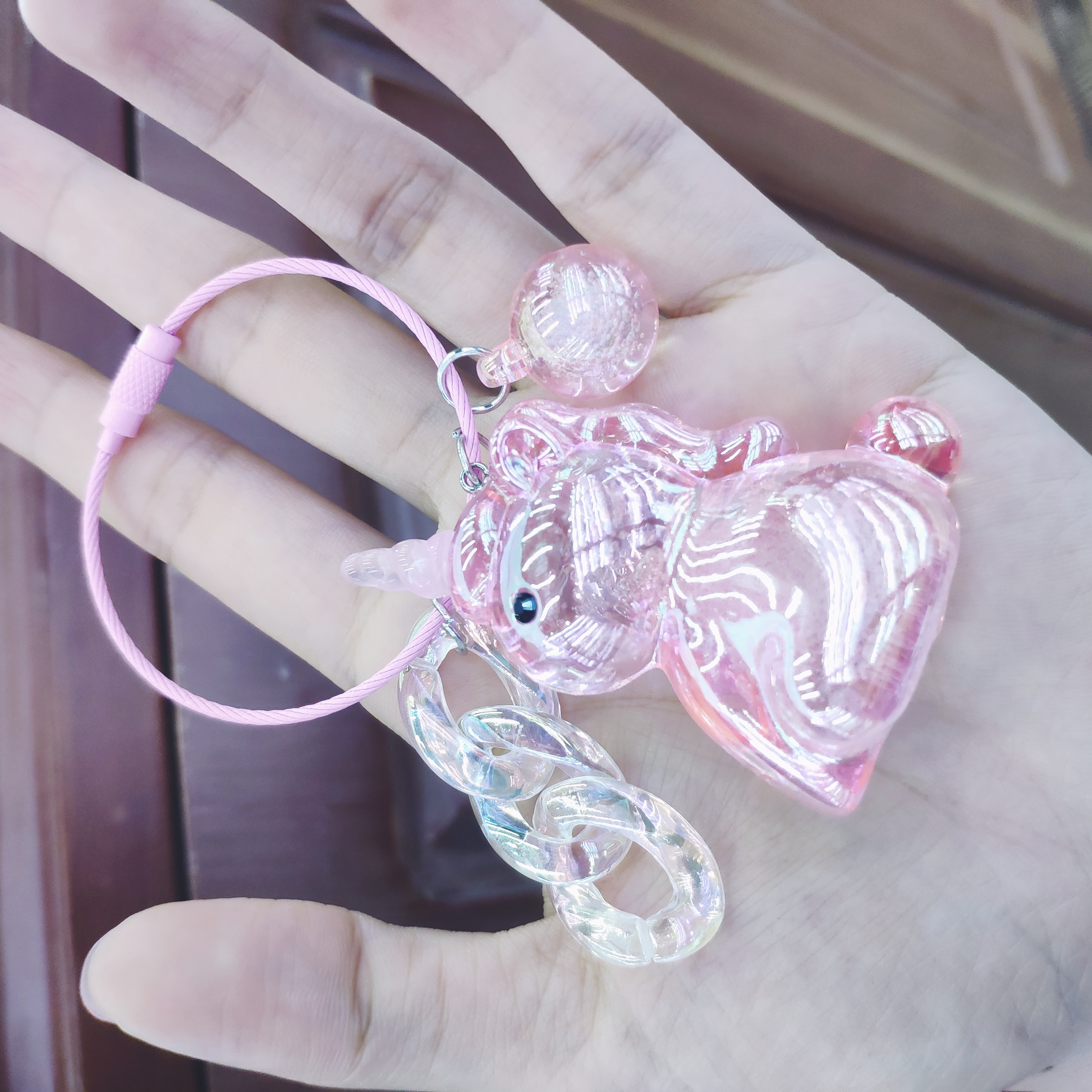 Aizhu jewelry, colorful transparent bubble little unicorn acrylic pendant accessories, clothing accessories detail image 6
