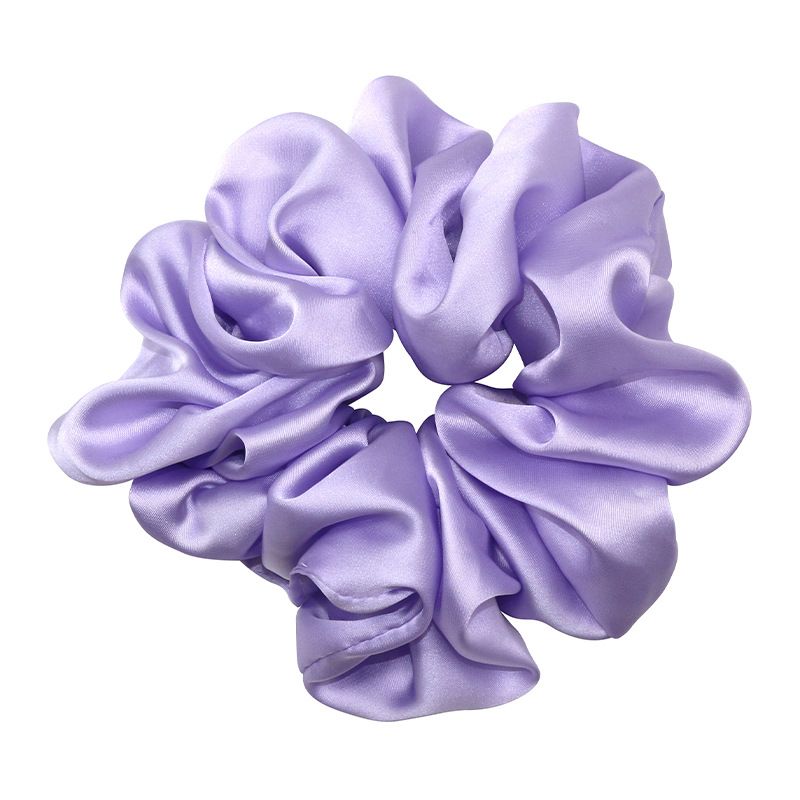 Spring and Summer new fashionable women's satin large intestine hair band solid color large size hair band cross-border exclusive hair accessory details Picture