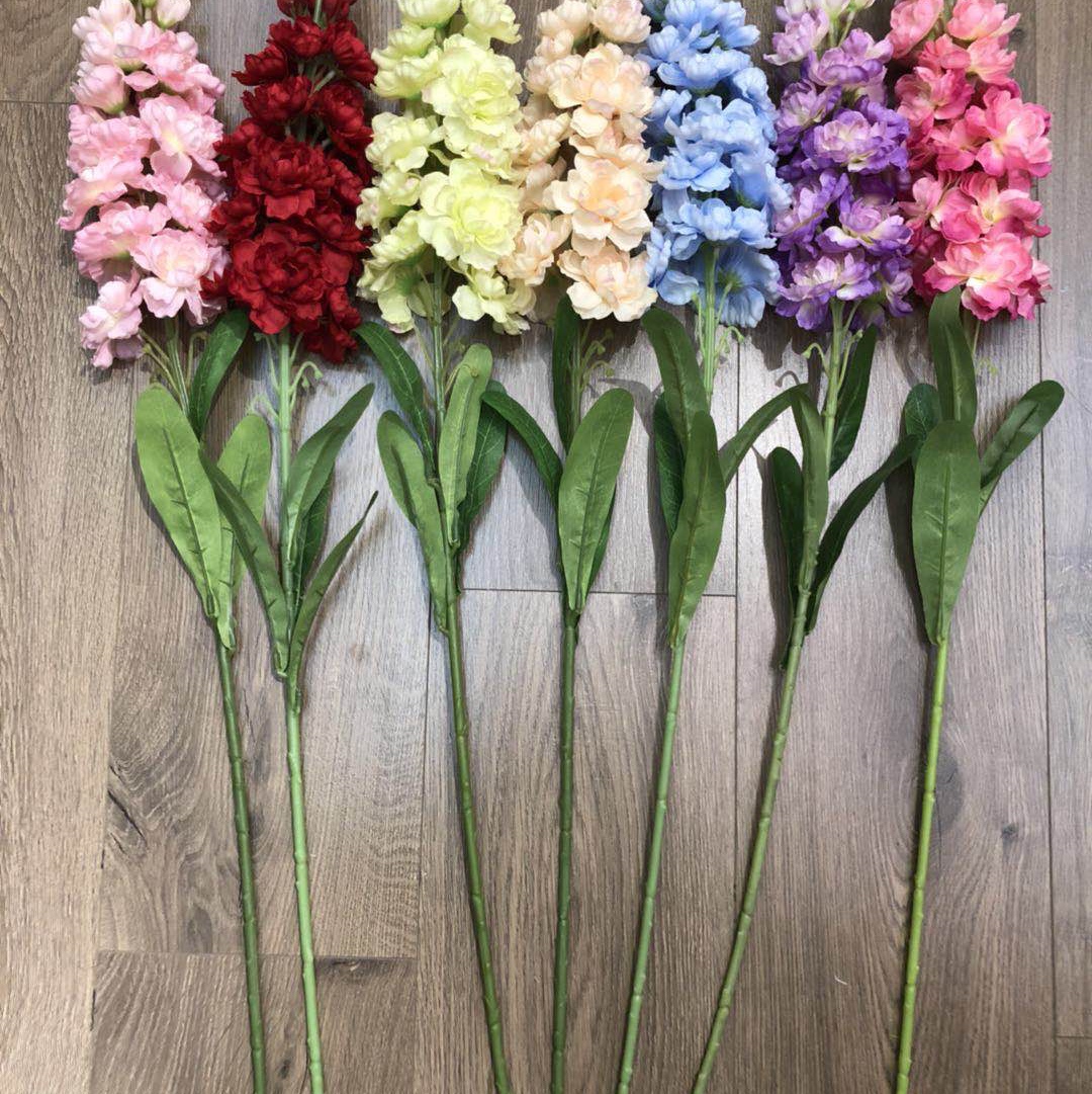 仿真花单支长枝飞燕草厂家直销 欢迎来样定做