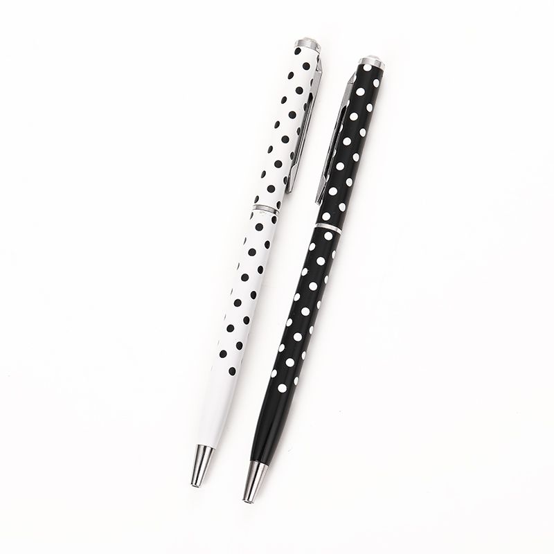 Metal rotating neutral pen girls with 0.5mm metal iron fountain pen pink blue black core can be replaced by manufacturers direct thumbnail