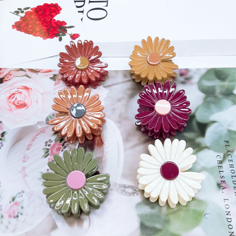 Pan head clip women delicate small hair clip back head small Daisy hair accessories half bun head clip Korean head clip women