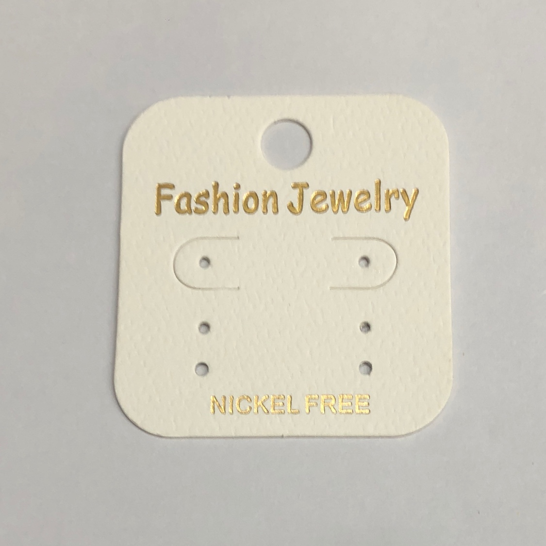 Manufacturer direct paper card jewelry packaging custom pear pattern pressed dumb gold earring card 5.2*5.7 thumbnail