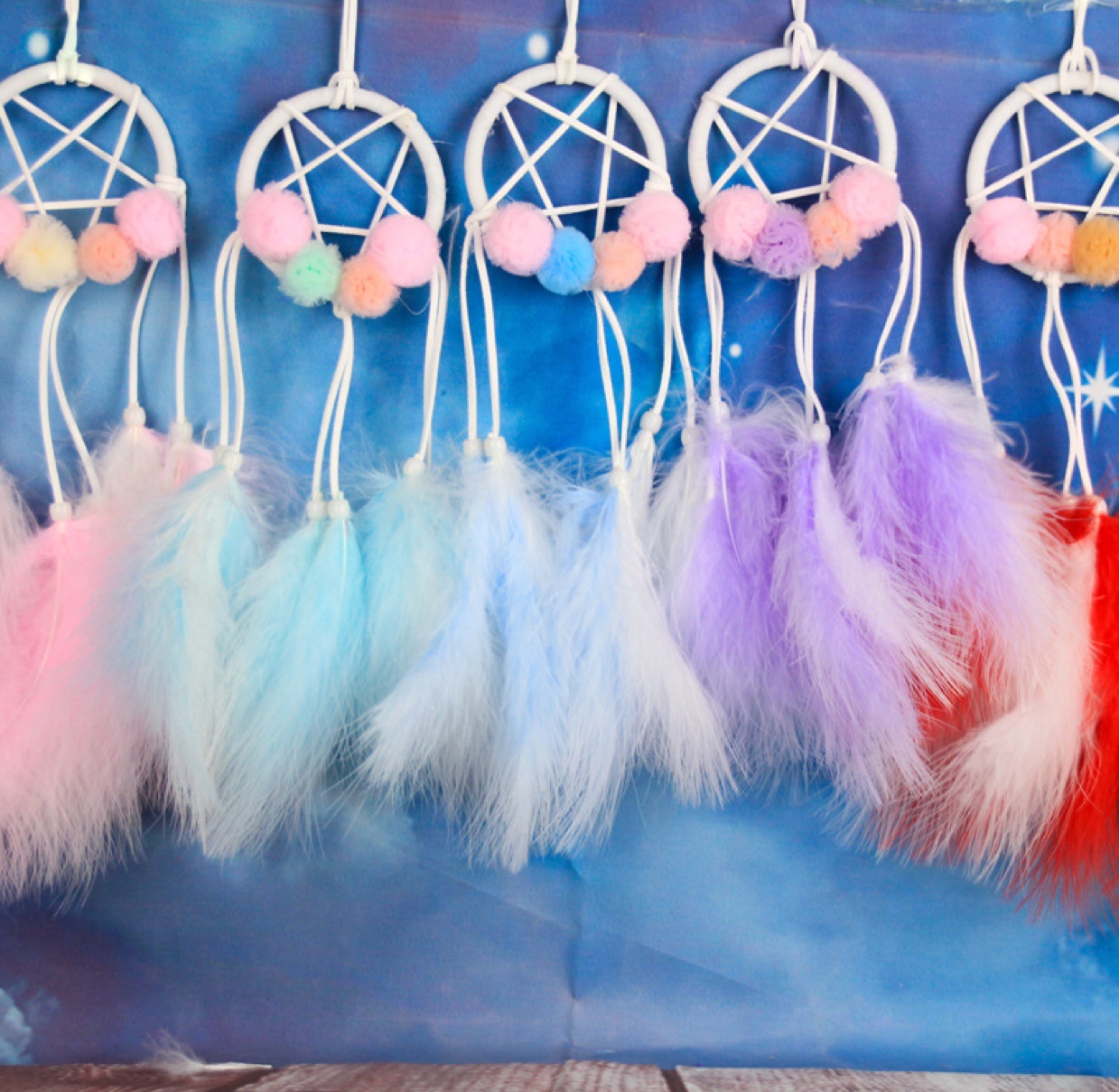 A hairball five-pointed star dreamcatcher pendant details Picture