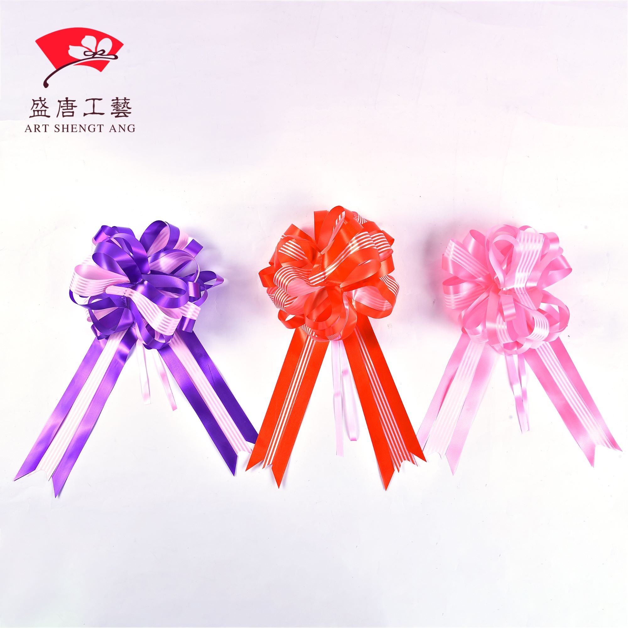 车把手装饰蝴蝶结手拉花 懒人拉花 车把手装饰手拉花