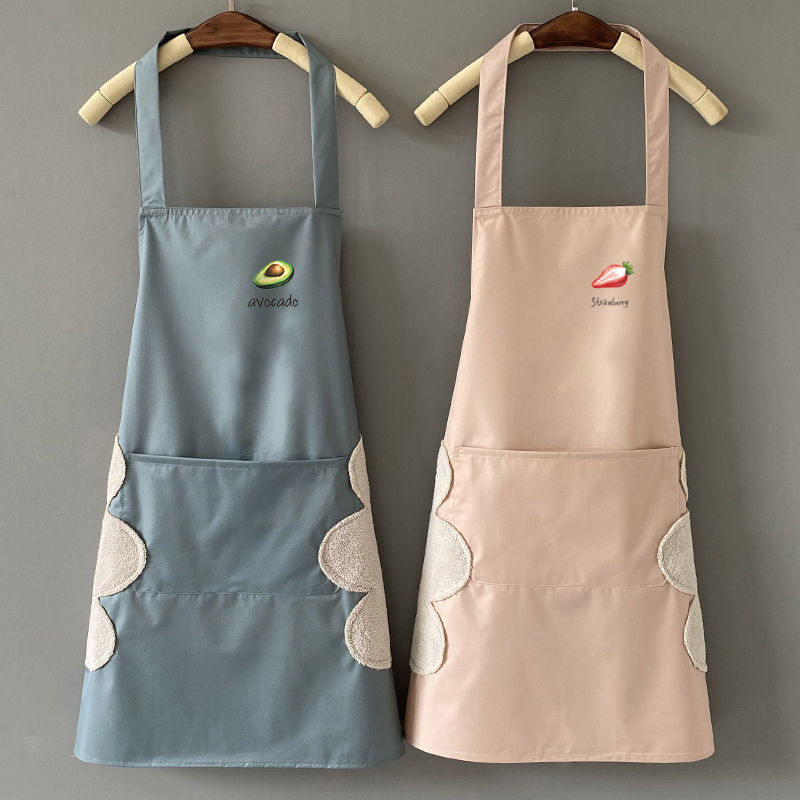 Household apron for women waterproof oil wipe hands lovely fashion smock kitchen Korean work clothes for men to go to work