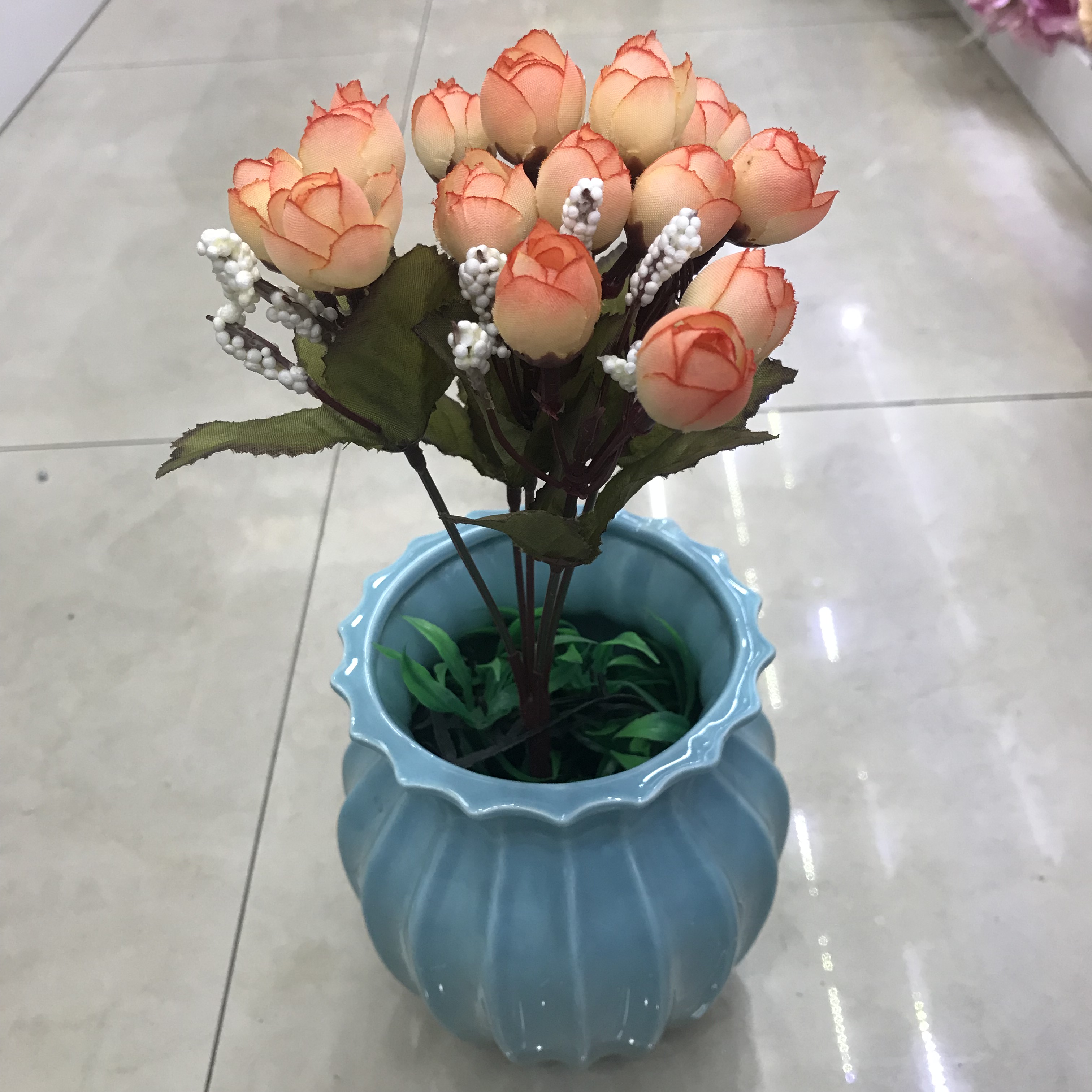 Living room artificial flower and artificial flower tea, bedroom decoration, venue arrangement, autumn 5-pronged 15-head star bud wholesale detail image 4