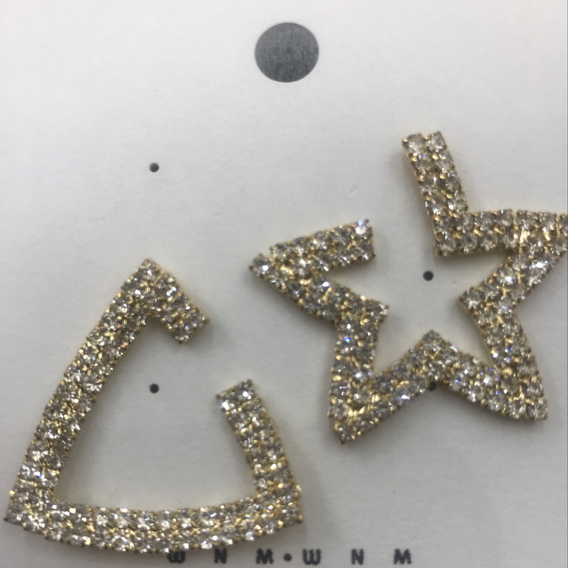 Water diamond silver needle anti-allergy needle earrings Specification image