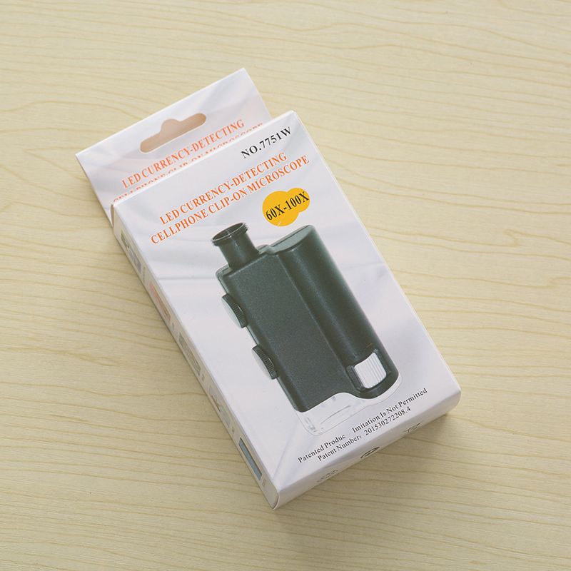 Mobile phone clip-on optical LED microscope Item Picture