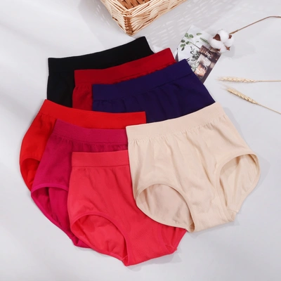 Manufacturers Direct Sales Of Women's Mid-Waist Underwear Solid Color Comfortable Skin Women Briefs