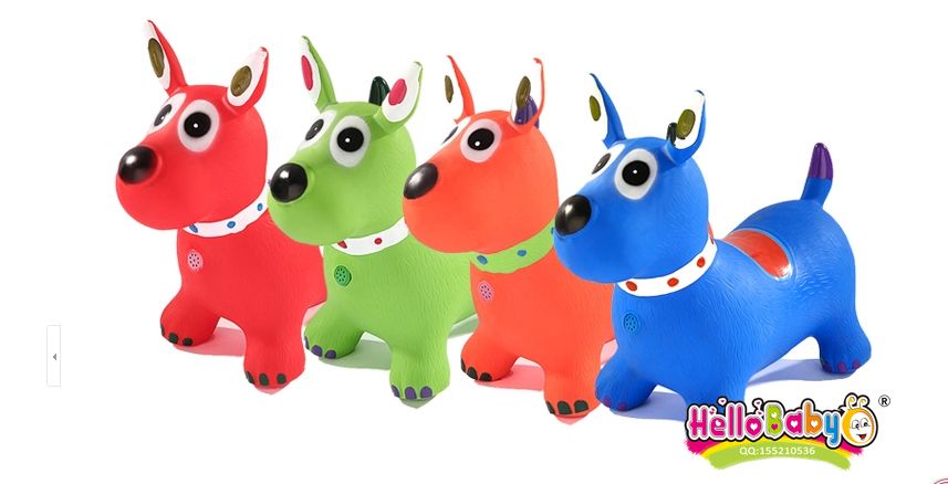 Music-painted dog jumping toy dog vibrating music dog barking children's toy horse PVC jumping horse