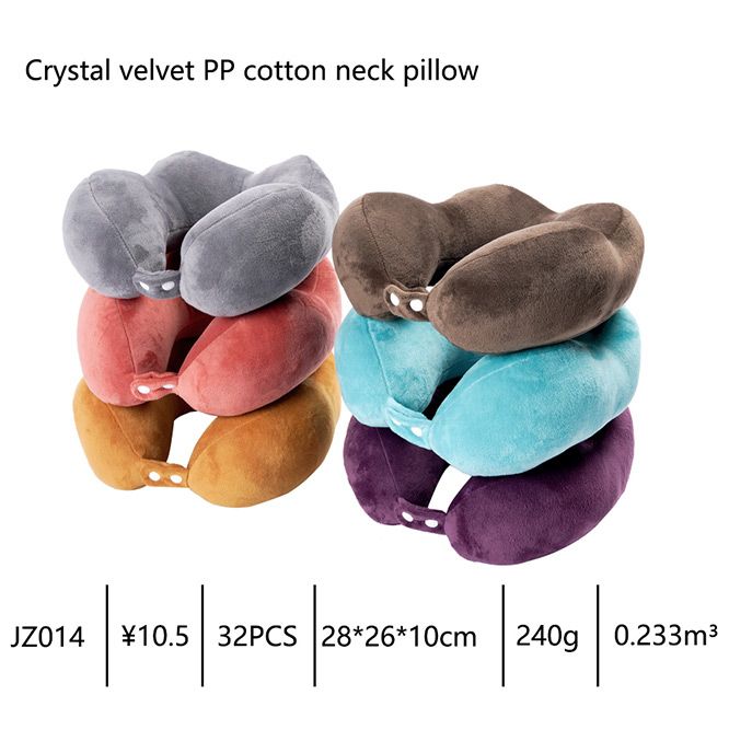 Double hump crystal velvet PP cotton multi - color travel neck pillow U - shaped pillow manufacturers thumbnail