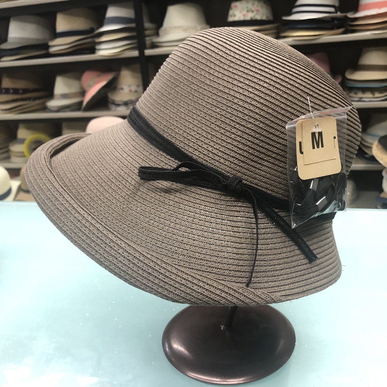Hepburn Wind Shade Straw Hat Woman Retro Foldable Basin Hat Artistic Fisherman Hat Simple Sun Hat Casual Hat Specification drawing