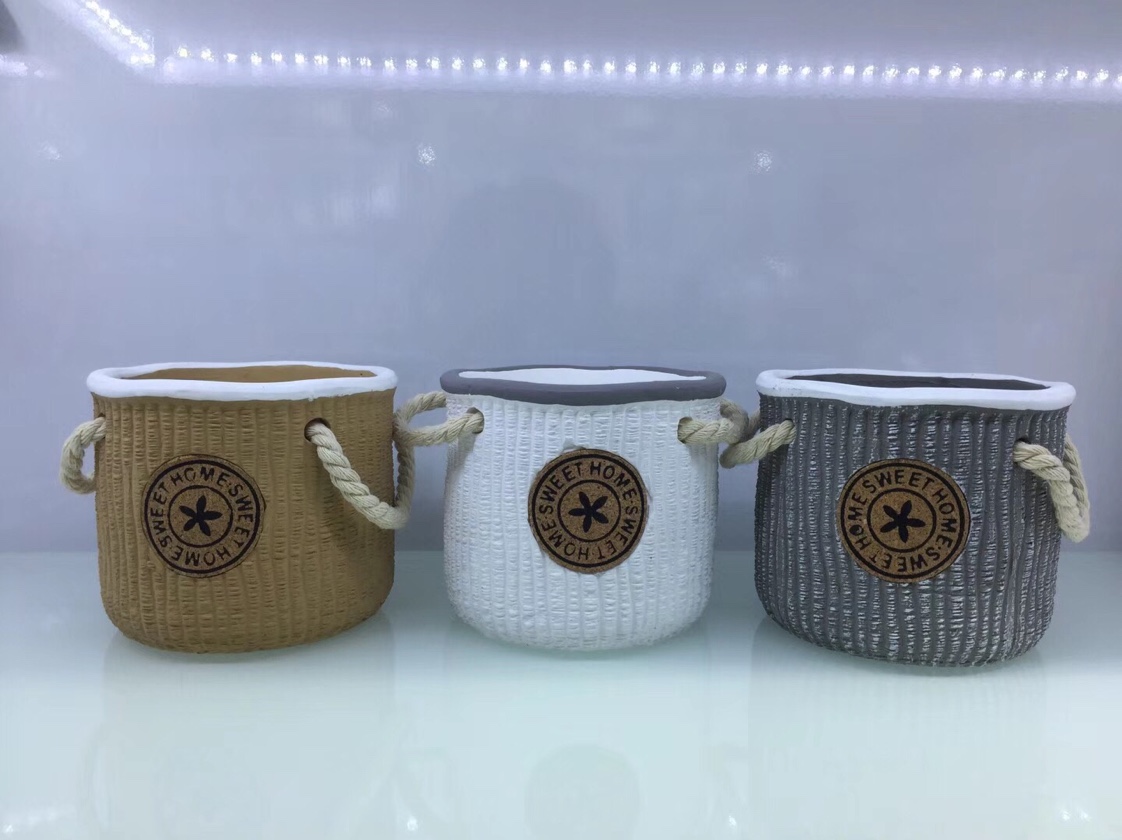 Hilo de lana trenzado patrón diy simple paquete de cemento atado cuerda de algodón estilo coreano suculentas cuenco