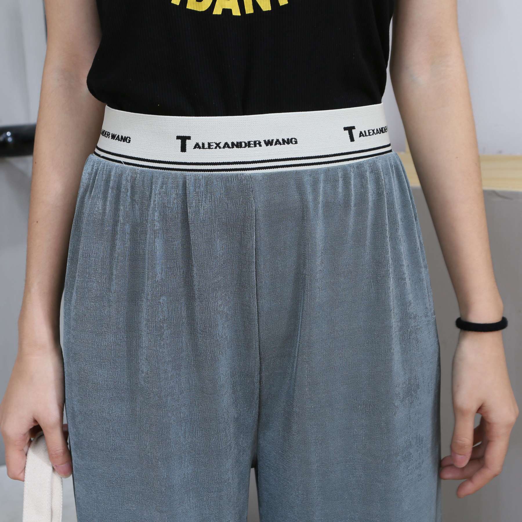 Ice silk wide-leg pants undefined