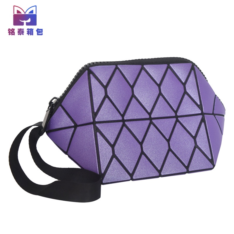 The popular magic shell bag in supermarkets, customizable LOGO geometric makeup bag, PU candy-colored handbag