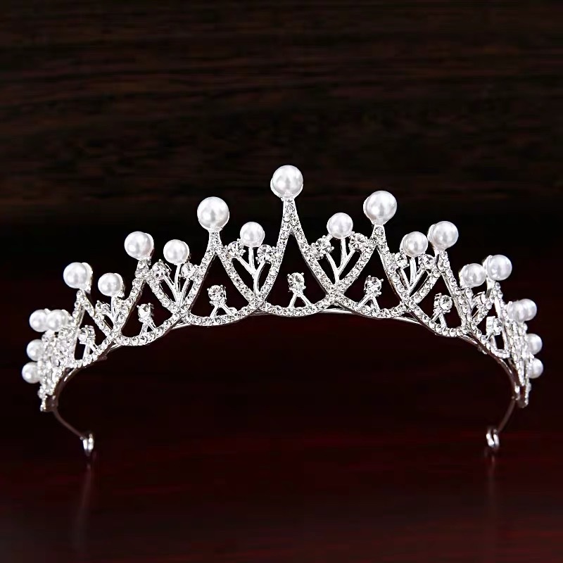 European and American simple fashion diamond headband crown bride wedding accessories headdress hair clasp cake birthday crown manufacturers direct cross-border e-commerce thumbnail
